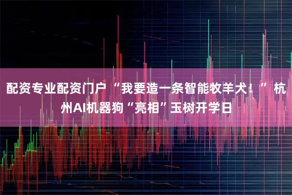配资专业配资门户 “我要造一条智能牧羊犬！” 杭州AI机器狗“亮相”玉树开学日