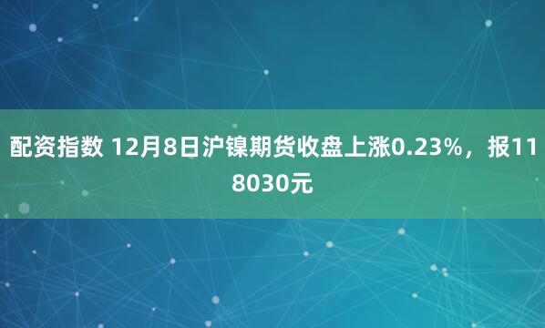 配资指数 12月8日沪镍期货收盘上涨0.23%，报118030元