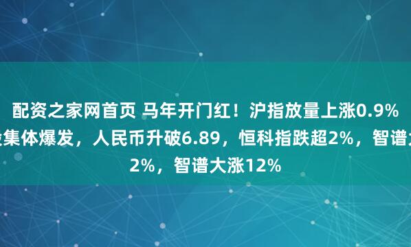 配资之家网首页 马年开门红！沪指放量上涨0.9%，资源股集体爆发，人民币升破6.89，恒科指跌超2%，智谱大涨12%